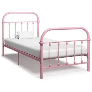 Rám postele, ružový kov, 90 x 200 cm