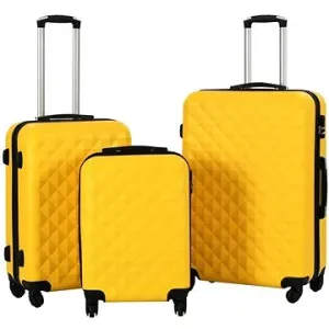 Súprava škrupinových kufrov na kolieskach, 3 ks, žltá ABS, 91890