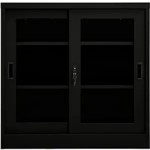 Skriňa s posuvnými dverami čierna 335956