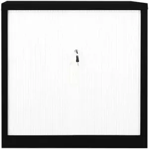 Skriňa s posuvnými dverami čierna a biela 336431