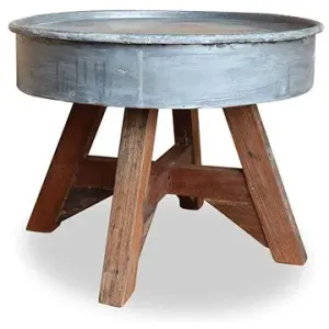 Konferenčný stolík masívne recyklované drevo, strieborný, 60 × 45 cm