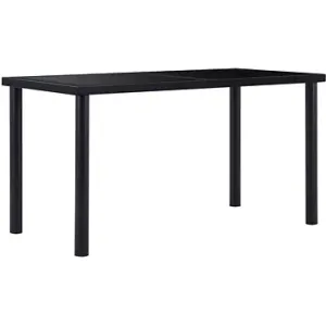 Jedálenský stôl čierny 140 × 70 × 75 cm tvrdené sklo