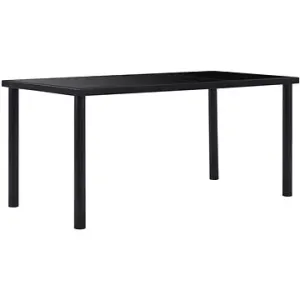 Jedálenský stôl čierny 160 × 80 × 75 cm tvrdené sklo