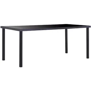 Jedálenský stôl čierny 180 × 90 × 75 cm tvrdené sklo 281855