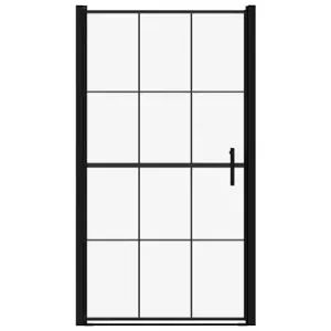 Sprchové dvere tvrdené sklo 100 × 178 cm čierne 148892