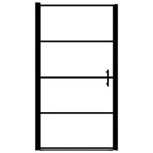 Sprchové dvere tvrdené sklo 81 × 195 cm čierne 148887