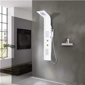 Sprchový panel, súprava hliníková 20 × 4,4 × 130 cm biela