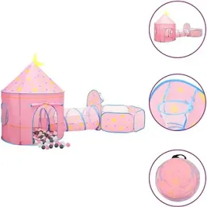 SHUMEE Detský stan na hranie s 250 loptičkami ružový, 301 × 120 × 128 cm