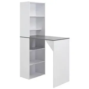Barový stôl so skriňou biely 115 × 59 × 200 cm 280231