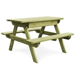Piknikový stôl s lavicami 90 × 90 × 58 cm impregnovaná borovica
