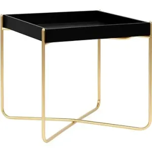 Jedálenský stôl čierny a zlatý 38 × 38 × 38,5 cm MDF