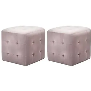 Nočné stolíky 2 ks ružové 30 × 30 × 30 cm zamatová látka