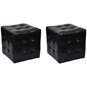 2× taburet kocka čierny