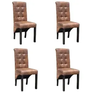 Jedálenská stolička 4 ks hnedé, umelá koža