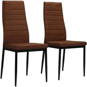 Jedálenské stoličky 2 ks hnedé textil