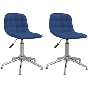 Otočné jedálenské stoličky 2 ks modré textil, 334055