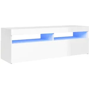 SHUMEE s osvetlením LED biely s vysokým leskom 120 × 35 × 40 cm