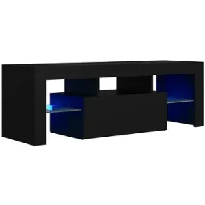 Shumee TV skrinka s LED osvetlením čierna 120 × 35 × 40 cm