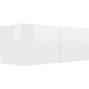 TV stolík biely s vysokým leskom 80 × 30 × 30 cm drevotrieska