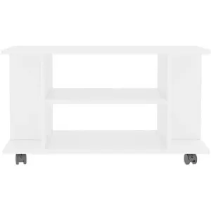 TV stolík s kolieskami biely 80 x 40 x 40 cm drevotrieska