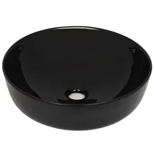 Keramické umývadlo okrúhle čierne 41,5 × 13,5 cm