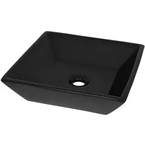 Keramické umývadlo štvorcové čierne 41,5 × 41,5 × 12 cm