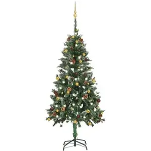 Umelý vianočný stromček s LED diódami a sadou gúľ 150 cm