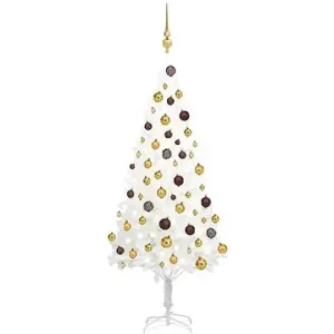 Umelý vianočný stromček s LED diódami a súpravou gulí 120 cm