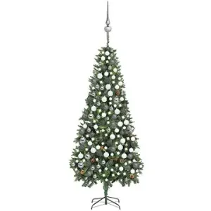 Umelý vianočný stromček s LED sadou gúľ a šiškami 210 cm #8705637