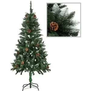 Umelý vianočný stromček so šiškami a bielymi trblietkami 150 cm 284317