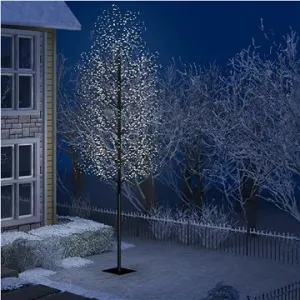 Vianočný strom 2000 LED chladné biele svetlo čerešňový kvet 500 cm