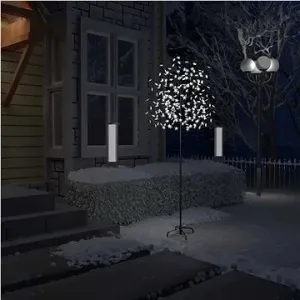 Vianočný strom 220 LED chladné biele svetlo čerešňový kvet 220 cm