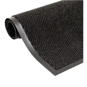 Protiprachová obdĺžniková rohožka všívaná 60 × 90 cm čierna