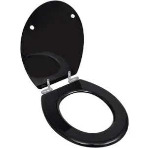 WC sedadlo s funkciou pomalého sklápania MDF jednoduchý vzhľad čierne