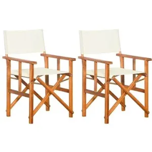 Režisérske stoličky 2 ks masívne akáciové drevo 45946