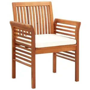 Záhradná jedálenská stolička s poduškou masívne akáciové drevo 45964