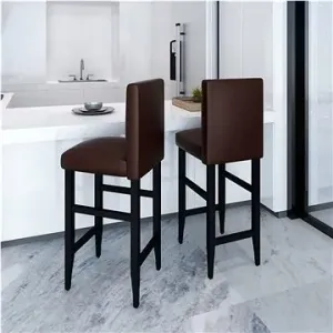Barové stoličky 2 ks tmavohnedé umelá koža