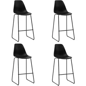 Barové stoličky, 4 ks, čierne, plast