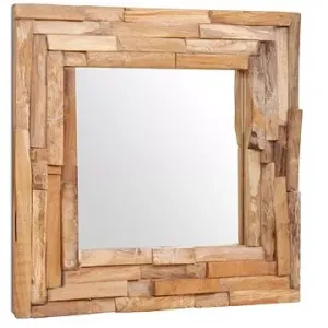 Dekoratívne zrkadlo teak 60 × 60 cm štvorcové