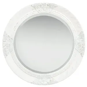 Nástenné zrkadlo barokový štýl 50 cm biele