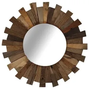 Nástenné zrkadlo masívne recyklované drevo 50 cm