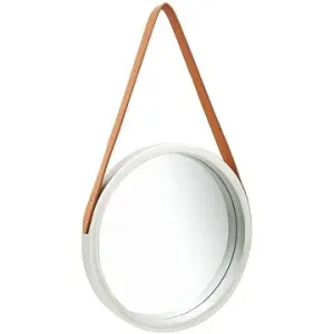 Nástenné zrkadlo s popruhom 40 cm strieborné