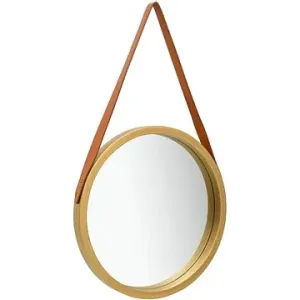 Nástenné zrkadlo s popruhom 40 cm zlaté