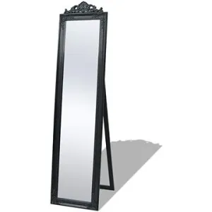 Voľne stojace zrkadlo barokový štýl 160 × 40 cm čierne