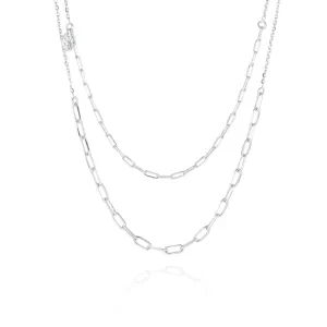Sif Jakobs Módny strieborný dvojitý náhrdelník Chains SJ-C42132-SS