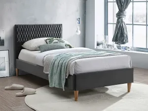 Signal Jednolôžková posteľ AZURRO Velvet 90 x 200 cm Farba: Sivá #5228934