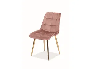 Signal Jedálenská stolička CHIC VELVET | zlaté nohy Farba: Ružová / Bluvel 52 #2852518