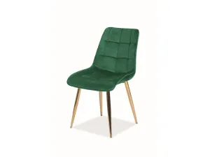 Signal Jedálenská stolička CHIC VELVET | zlaté nohy Farba: Zelená / Bluvel 78 #4913834
