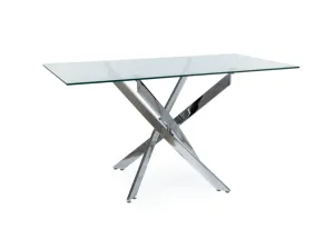 Expedo Jedálenský stôl TINODA, 140x75x80, sklo/chróm