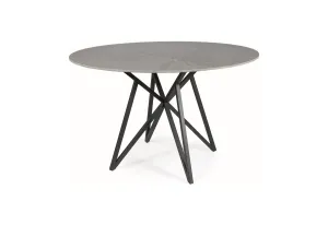 Signal Jedálenský stôl MURANO Farba: čierna matná / mramorový efekt sivá #7717698